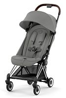 Cybex Коляска прогулочная Coya с дождевиком / цвет Mirage Grey (серый), рама Chrome Brown					